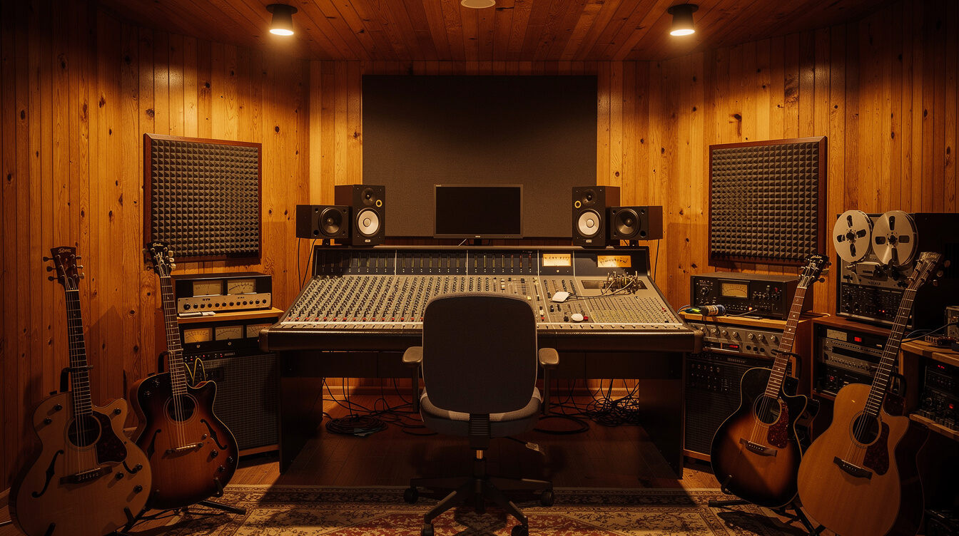 Studio d'enregistrement personnel avec équipement vintage