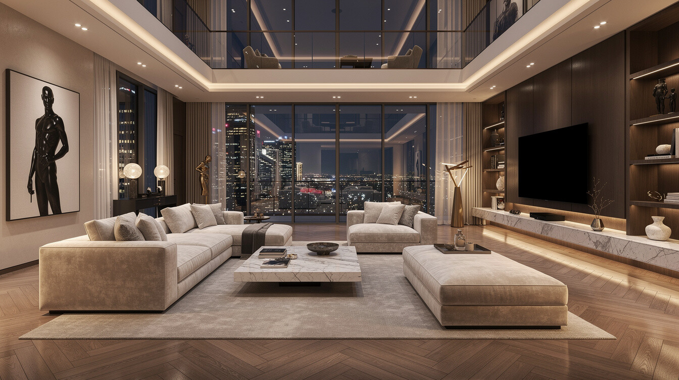 luxury celebrity villa interior
